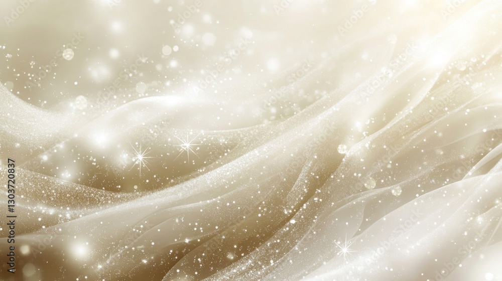 Poster abstract background with flowing fabric and sparkling ethereal effects