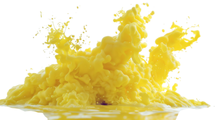 Yellow color explosion isolated on white