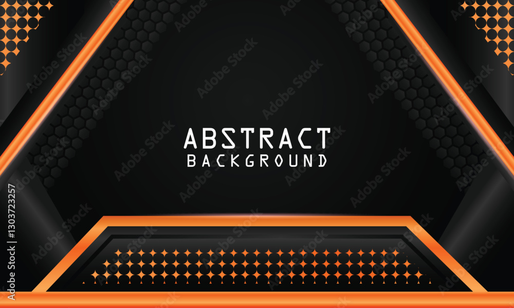 Aufkleber dark abstract background with dark orange overlap layers design