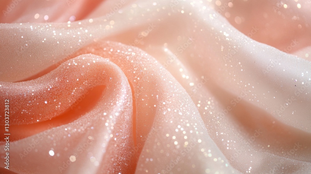 Poster Soft flowing fabric with glittering sparkles in multiple colors