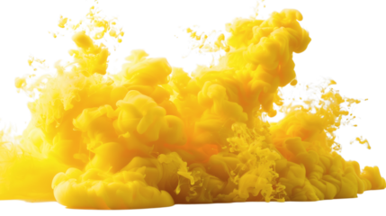 Yellow color explosion isolated on white