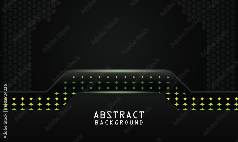 Poster modern abstract background with combination glowing green design template
