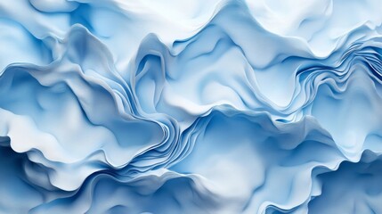 Obraz premium Abstract composition depicting a blue flowing and undulating water landscape