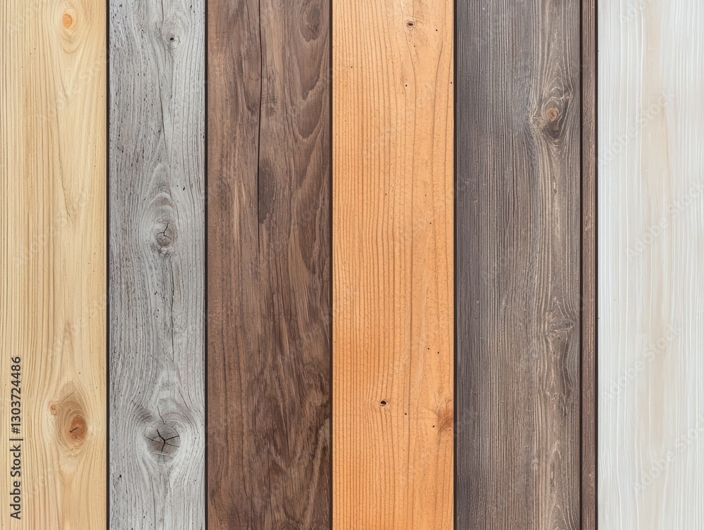 Poster weathered wooden planks in various textures and colors creating a rustic background design