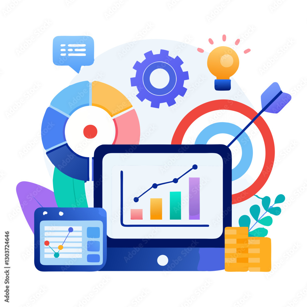 Poster a dashboard glows with vibrant graphics showcasing key performance indicators and actionable insight