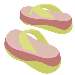 Vector Illustration of Wedge flip-flops
