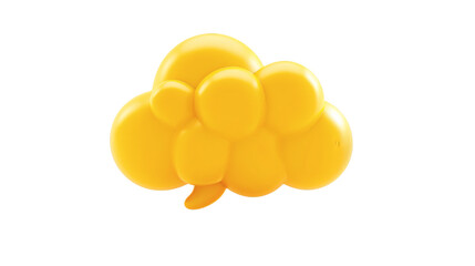 Yellow thinking bubble isolated on white background
