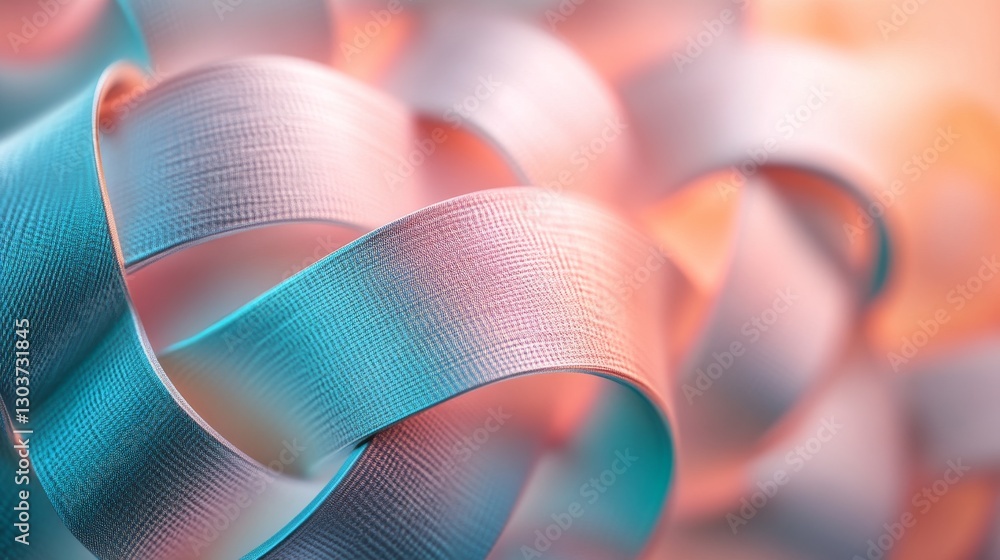 Aufkleber intertwined ribbons with texture and gradient colors form patterns