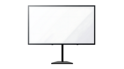 Modern blank sign on stand with a clean design, suitable for various customizable messages and advertisements. Isolated on transparent background.