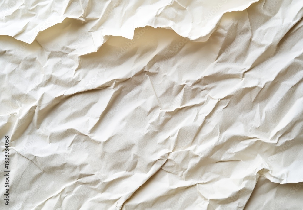 Aufkleber crumpled white paper background with texture and depth for creative design projects and artistic pre