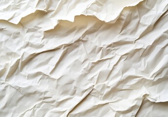 Obraz premium Crumpled White Paper Background With Texture and Depth for Creative Design Projects and Artistic Presentations