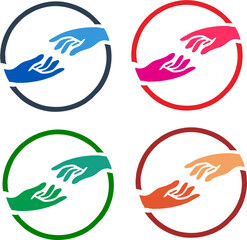 Reaching Hands Logo Symbolizing Connection and Support