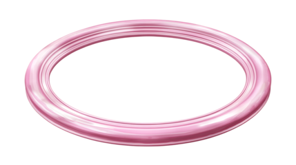 Pink oval decorative frame design featuring a smooth and elegant structure, ideal for art projects, photo framing, or creative decorations. Isolated on transparent background.