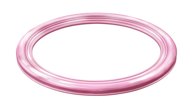 Pink oval decorative frame design featuring a smooth and elegant structure, ideal for art projects, photo framing, or creative decorations. Isolated on transparent background.