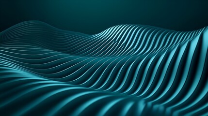 Abstract teal wavy lines digital art background