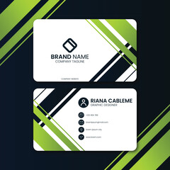 green business card design template vector illustration