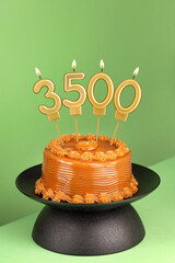 Number of followers or likes - Candle number 3500.