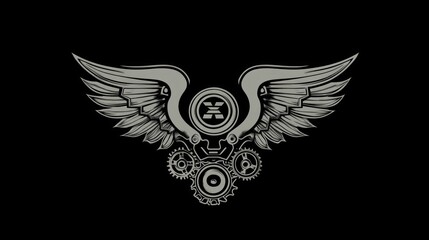 Obraz premium Steampunk Wings Graphic Design