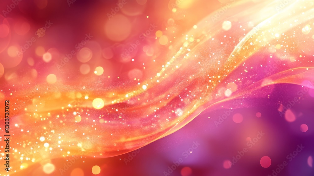 Poster a glowing abstract background with flowing colors and sparkling effects