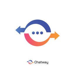 chat logo with exchange - communication logo - exchange logo