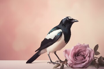 Fototapeta premium crow on a white background
