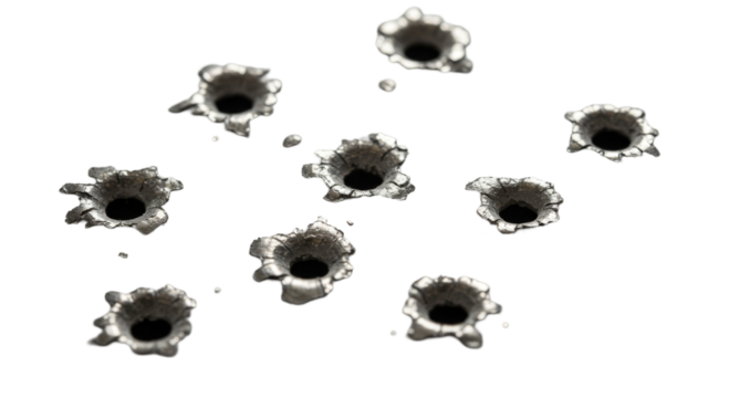 set of bullet holes PNG, collection of bullet holes, cutout