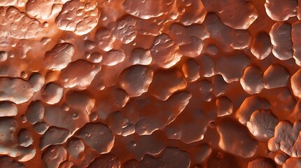 A hammered brown gold copper metal texture with uneven dents and a warm reddish-gold hue.