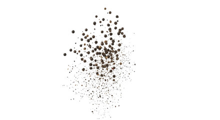 PNG, Black ground pepper scattered, spice flying, cutout