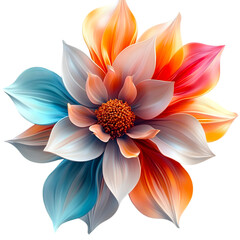 Abstract colorful flower petals swirling design art