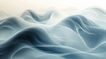 Obraz premium Abstract rendering showing gently undulating forms in soft blue tones