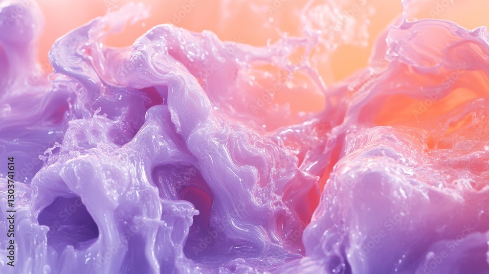 Poster abstract fluid forms with bright colors create an artistic expression