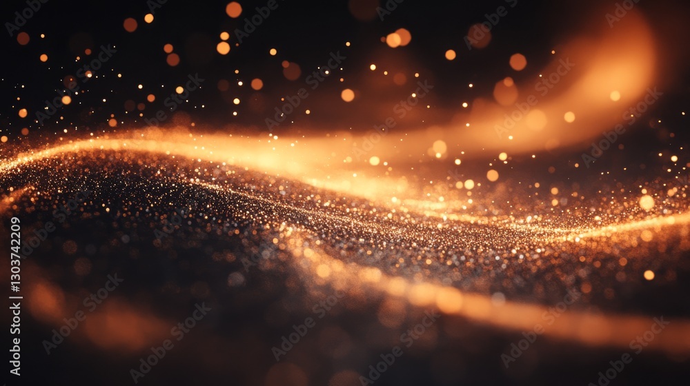 Aufkleber glowing particles float and swirl amidst a dark mysterious background