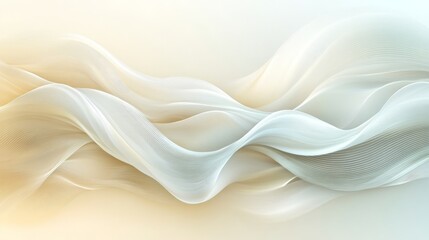 Obraz premium Elegant flowing white and gold abstract lines create a soft design