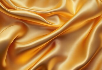 Fototapeta premium Luxurious and Elegant Golden Satin Fabric with Rich Texture and Soft Flow, Perfect for Fashion, Decoration, and Textile Projects