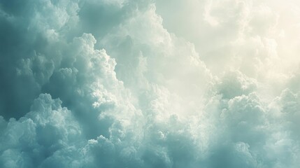 Fototapeta premium A beautiful sky featuring large fluffy and dramatic cloud formations
