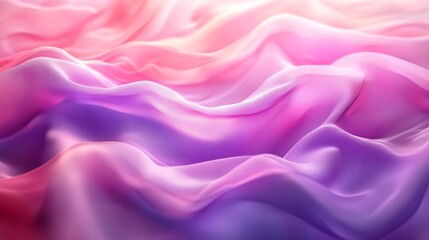 Obraz premium Flowing fabrics exhibit vibrant gradients of purple and pink hues