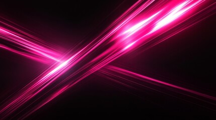 Bright pink illuminated streaks crossing against the black background