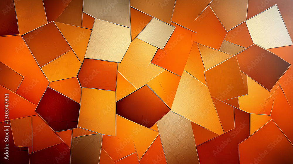 Poster an abstract and geometric painting that explores the relationship between order and chaos