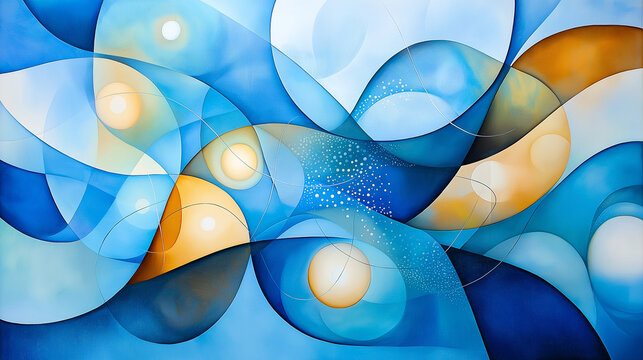 An abstract and meditative painting that reflects the interconnectedness of all things in the universe