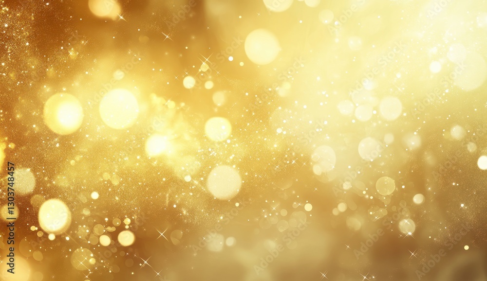 Poster shimmering golden bokeh background with sparkling lights and soft glows for elegant and festive desi