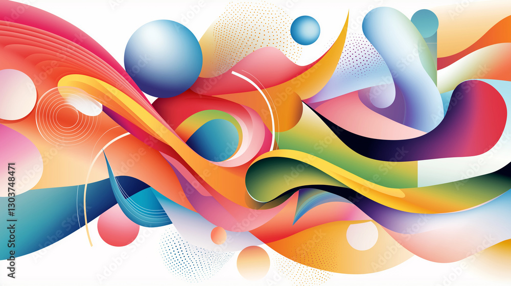 Poster an abstract explosion of vibrant colors with intricate geometric patterns swirling in its midst, ren