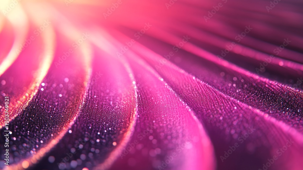 Poster abstract background of pink waves with sparkling particles and gradients
