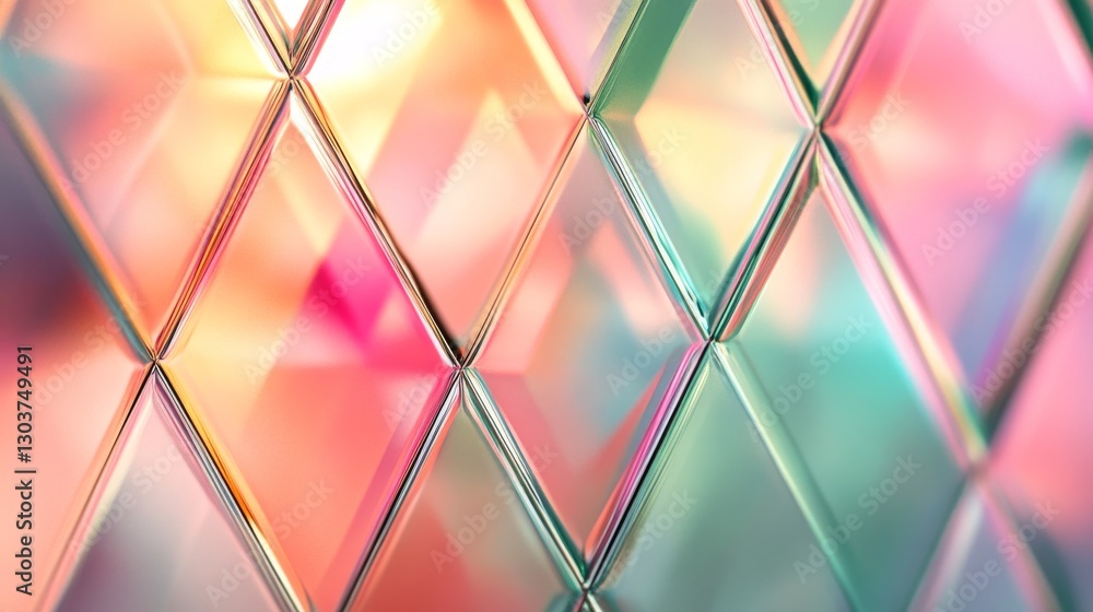 Poster abstract glass surface composed of repeated diamond shape patterns