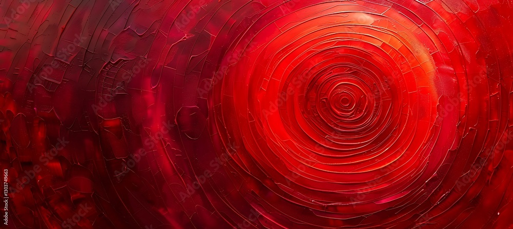 Poster stylish background with overlapping concentric circles in bright red tones for a bold graphic design