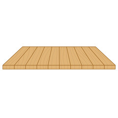 Brown Wooden Table Top Front View With Texture. Flat and Simple Style.