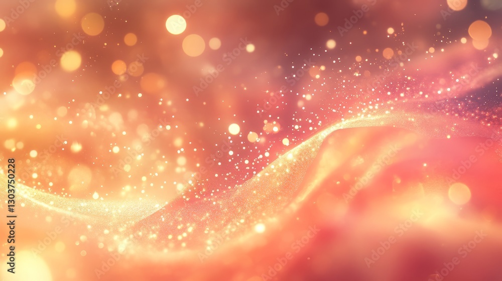 Poster beautiful abstract background with glowing particles and blurred bokeh lights