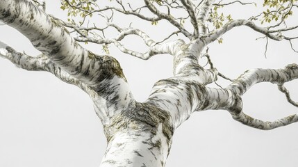 Majestic birch tree branches forest nature photography serene environment low angle view