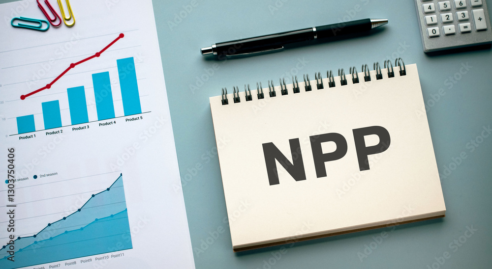 Poster there is notebook with the word npp. it is an abbreviation for net primary production as eye-catchin