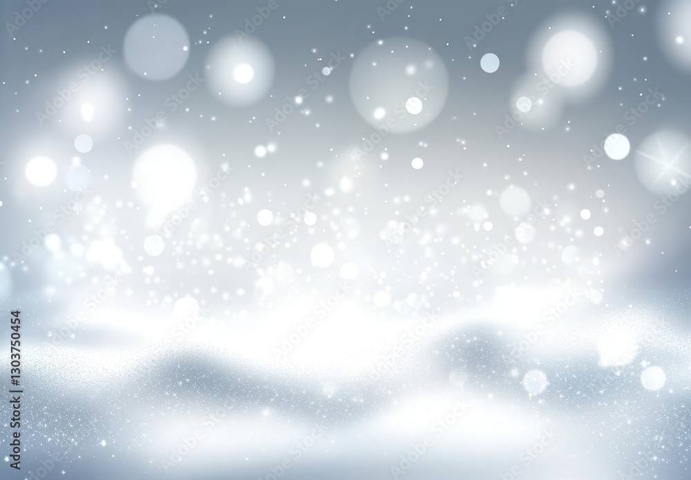 Poster soft glowing snowflakes floating in a dreamy winter background with gentle bokeh effects and a calm 
