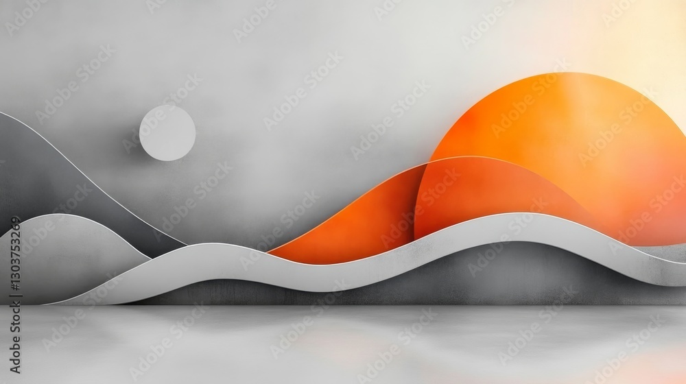 Poster abstract colorful paper art with layered shapes and gradients for art